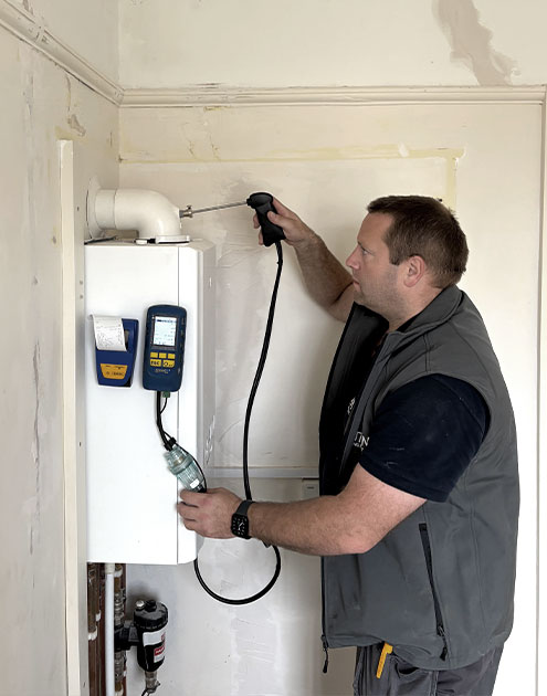 Anton working on a domestic boiler
